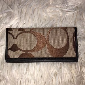 Coach monogram patterned check wallet